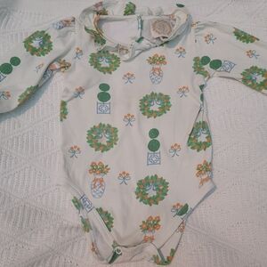 The Beaufort Bonnet Company Floral Print Long Sleeve Onesie